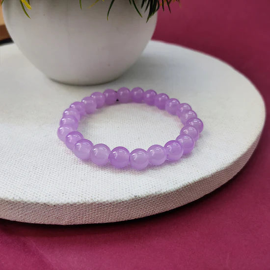 Urthn Purple Beads Bracelet with Evil Eye