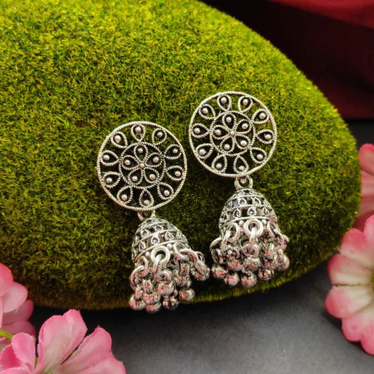 Darshana Jewels oxidised Plated Jhumki Earrings