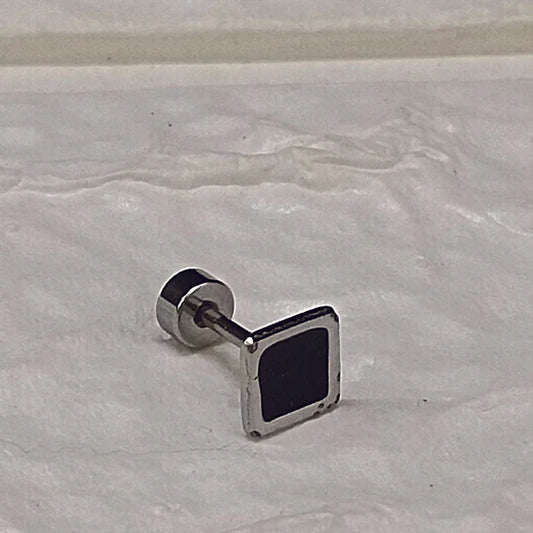 Black Stud Mens Earrings
