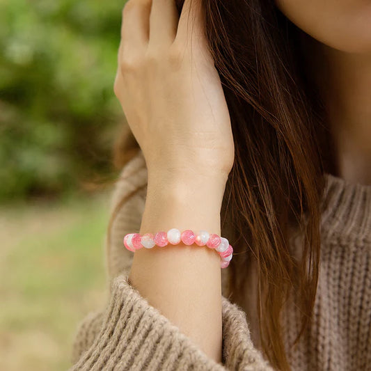 Urthn Crystal Crackle Glass Beads Stretch Bracelet