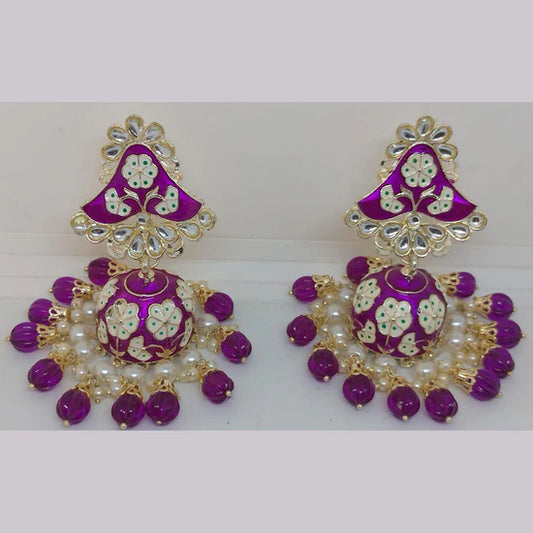 Khushboo Jewellery Elegant Kundan Earrings with Pearl Drops for Weddings, Parties & Festive Wear