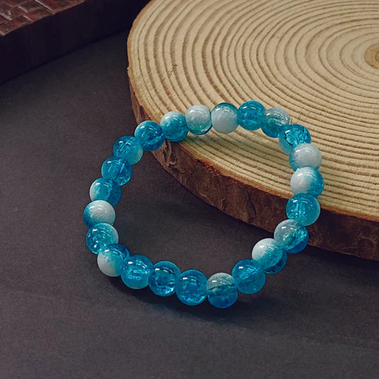 Urthn Crystal Crackle Glass Beads Stretch Bracelet