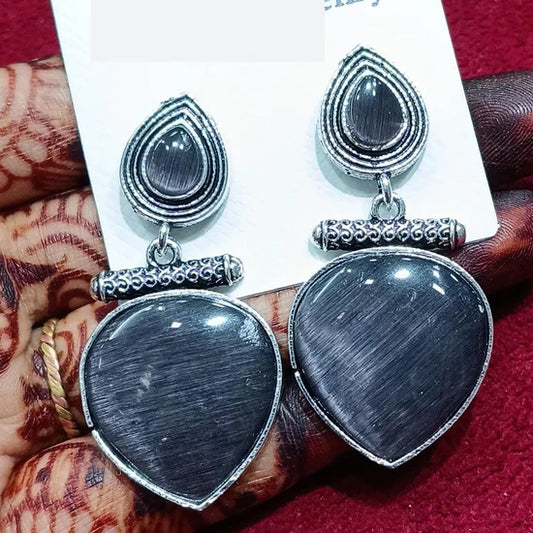 Manisha Jewellery Ethnic Pota Stone Oxidised Dangler Earrings