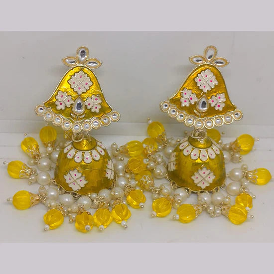 Khushboo Jewellery Elegant Kundan Earrings with Pearl Drops for Weddings, Parties & Festive Wear