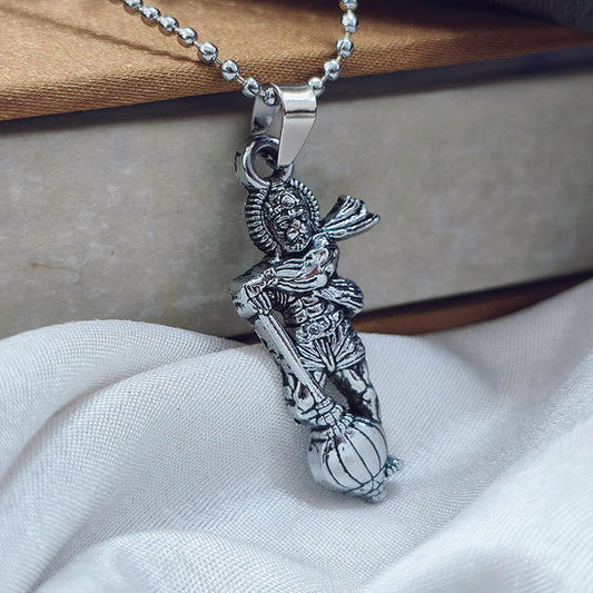 Urthn Silver Chain Hanuman Pendant for Men