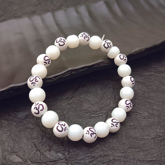 Urthn OM White Beads Bracelet