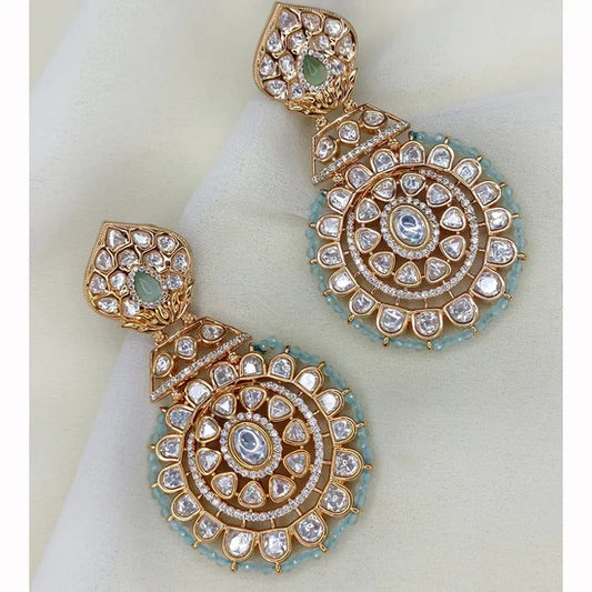 Royal Kundan Jewellery Classic Polki Kundan And Pearl Hanging Earrings