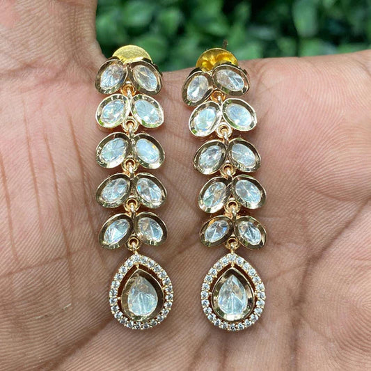 Royal Kundan Jewellery Classic Polki Kundan Hanging Earrings
