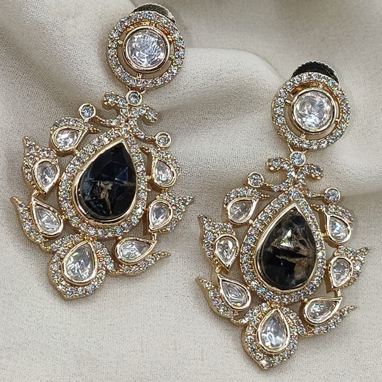 Royal Kundan Jewellery Classic Polki Kundan Hanging Earrings