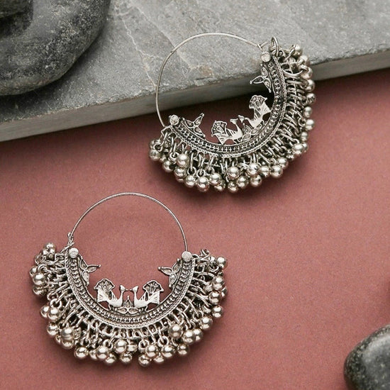 Bevy Pearls Oxidised Plated Traditional Bali Earrings