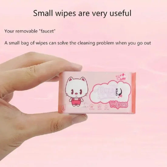 64 Pcs Mini Wet Wipes – Disposable Travel Tissues for Personal Care & Hygiene