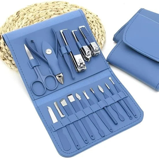 16-in-1 Manicure & Pedicure Grooming Set – Professional Nail Cutter Kit for Men & Women