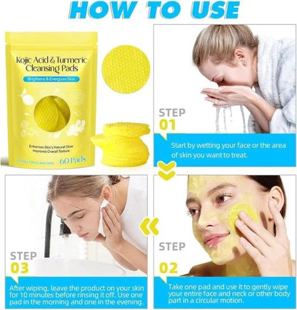 Kojic Acid & Turmeric Cleansing Pads – Skin Brightening & Personal Care