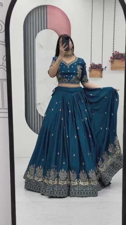 Chinon Embroidered Festival Lehenga Choli | Real Model Shoot | 2 Designs