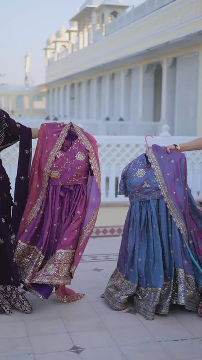 YSL Silk Embroidered Lehenga Choli Set