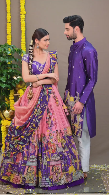 Kalamkari Print Cotton Lehenga Choli