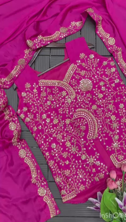 Designer Jacket Palazzo Set with Dupatta
