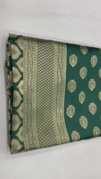 Navy Blue Gold Buti Saree