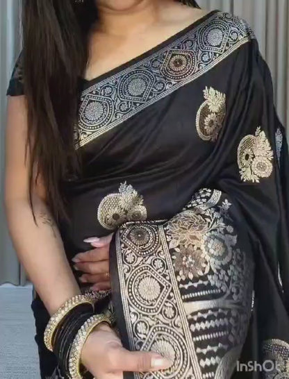 Komal Vol-1 Pure Banarasi Khadi Georgette Silk Zari Weaving Saree