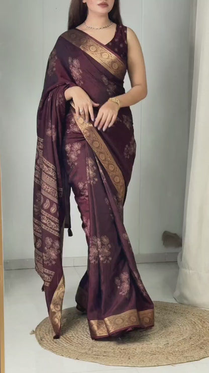 Tom & Jerry Cotton Silk Saree