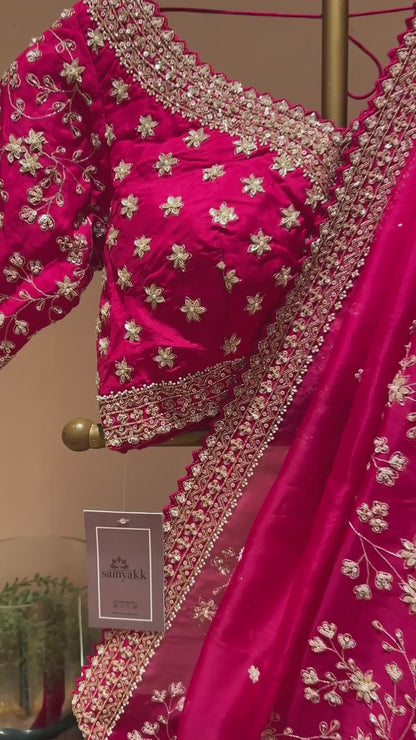Designer Tibby Silk Saree with Thread & Sequence Work – Wedding Special