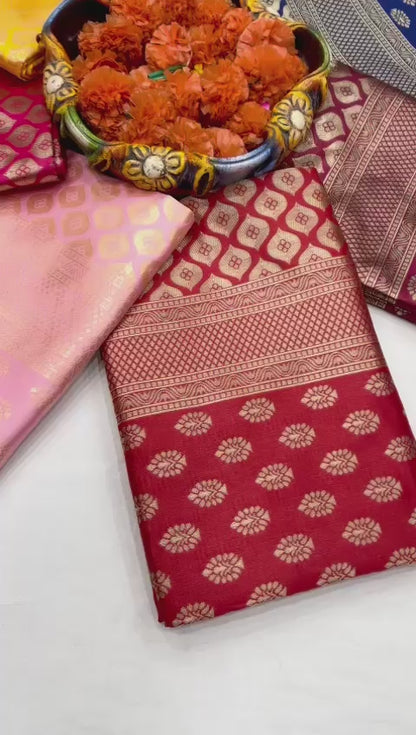 Navy Blue Gold Buti Saree