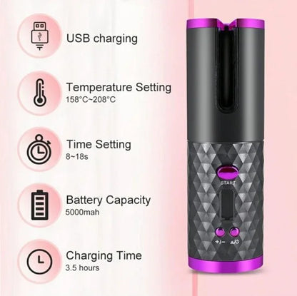 Hair Curler Adjustable Temperature – USB Rechargeable Beauty Tool