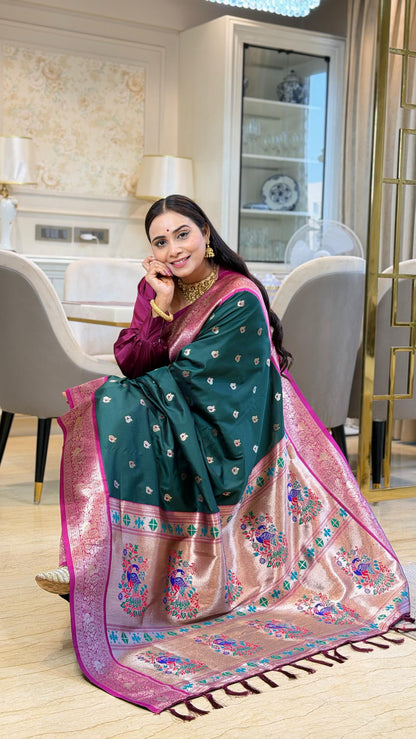 Paithani Silk Peacock Border Saree