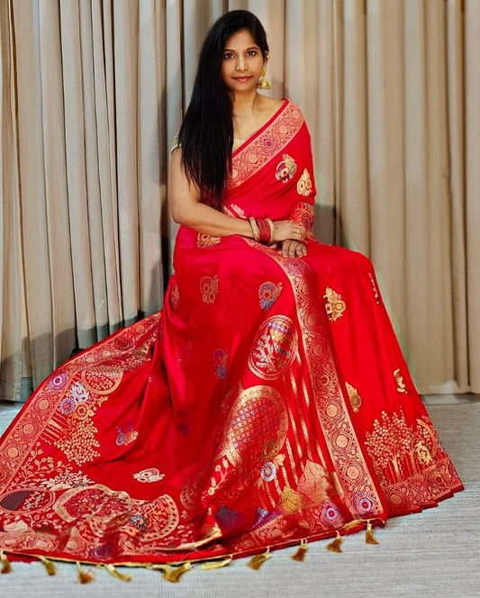 Komal Vol-1 Pure Banarasi Khadi Georgette Silk Zari Weaving Saree