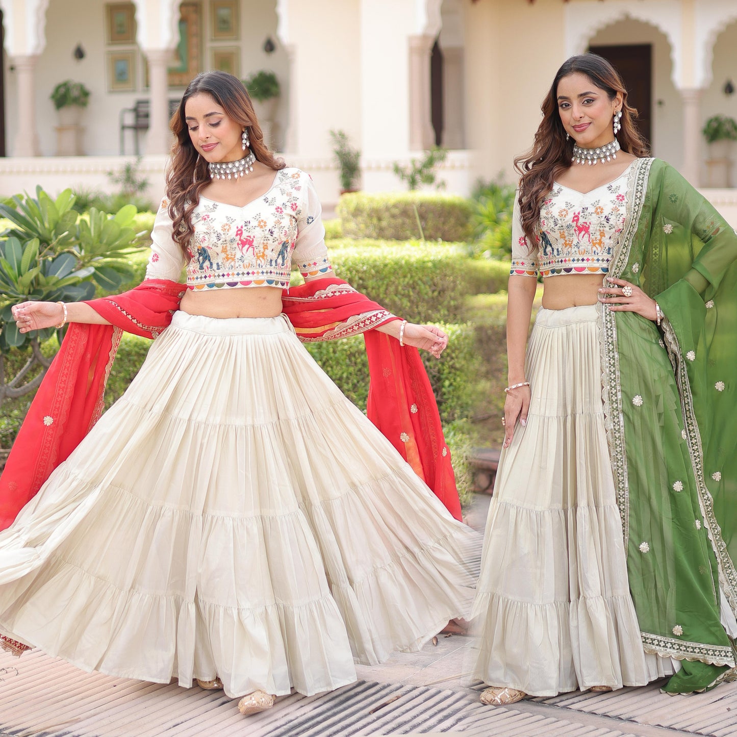 Premium Cosmos Silk Heavy Flair Lehenga Choli With Designer Dupatta (12 Meter Flair)