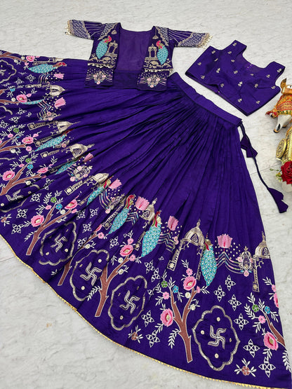 Festival Special Lehenga Choli with Designer Koti & Heavy Embroidery Work