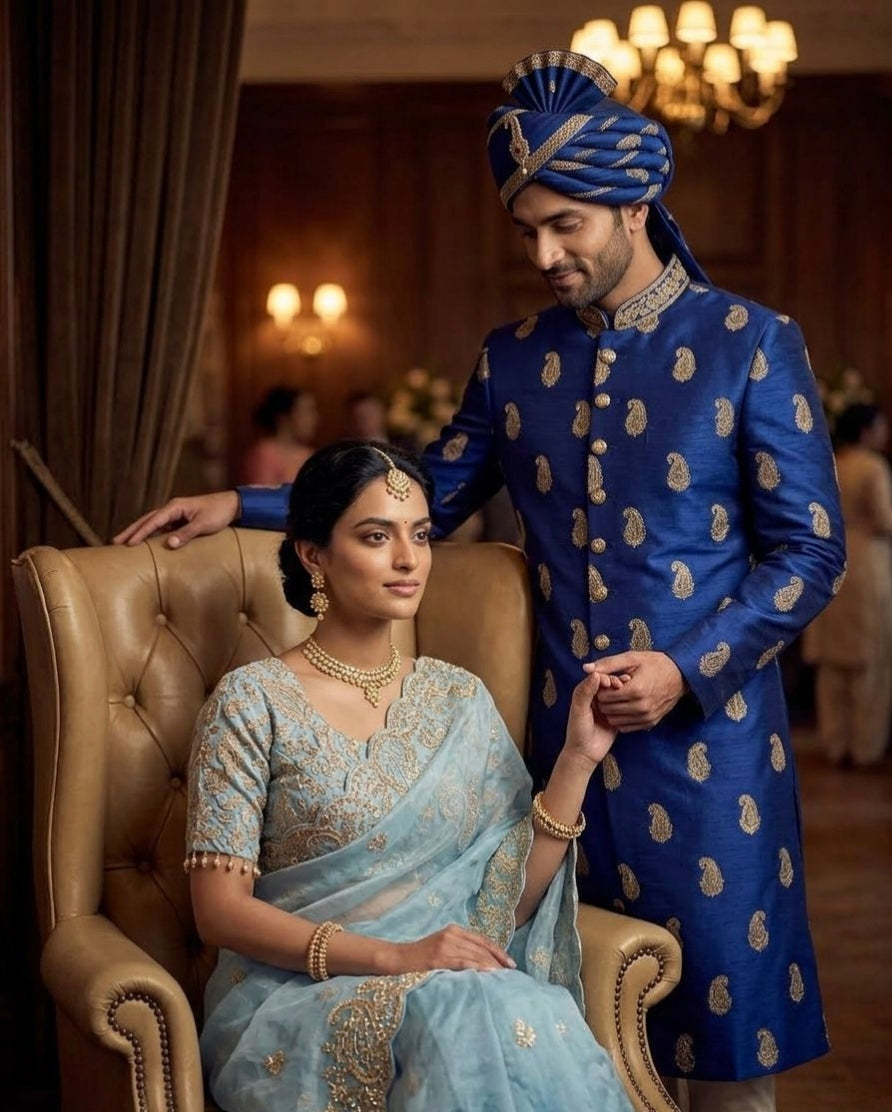 Elegant Crystal Crush Tissue Saree – Designer Embroidered Party Wear