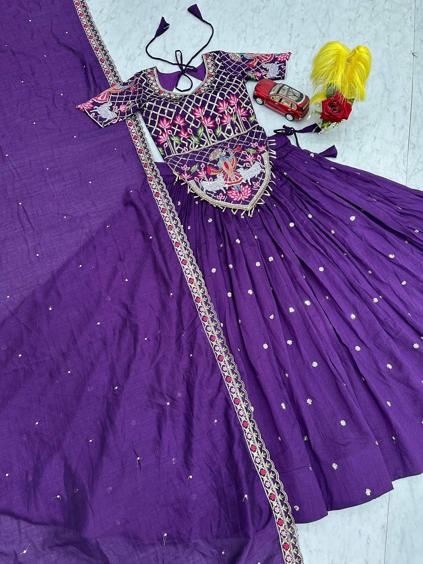 Royal Vichitra Silk Wedding Wear Lehenga Choli With Heavy Embroidery Work