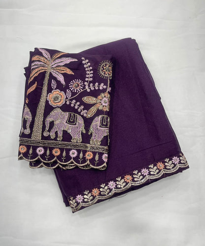 Best Selling Star Georgette Embroidery Saree Collection
