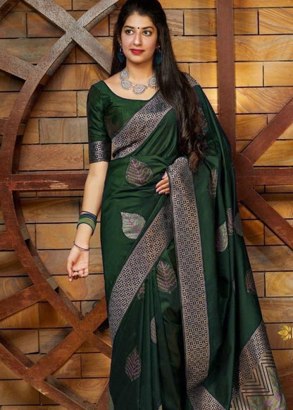 Dark Green Silk Saree