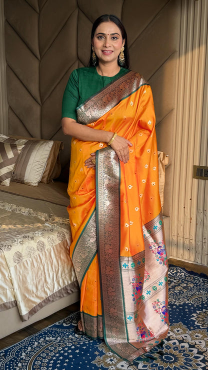 Paithani Silk Peacock Border Saree