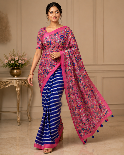 Rangriti – Soft Linen Cotton Printed Saree