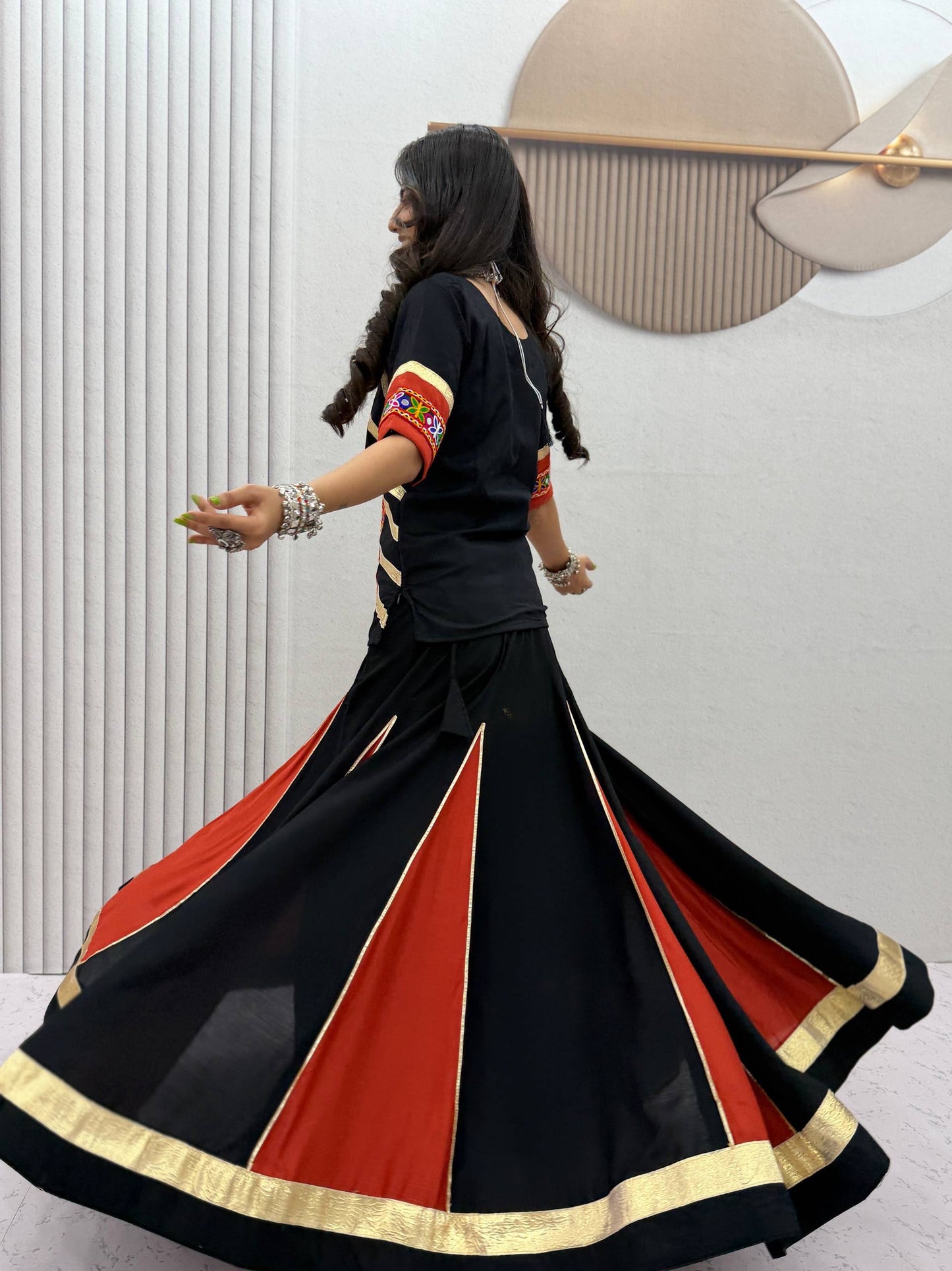Navratri Special Pure Cotton Kediyu Lehenga Set | 6 Meter Flair | Garba & Dandiya Dress