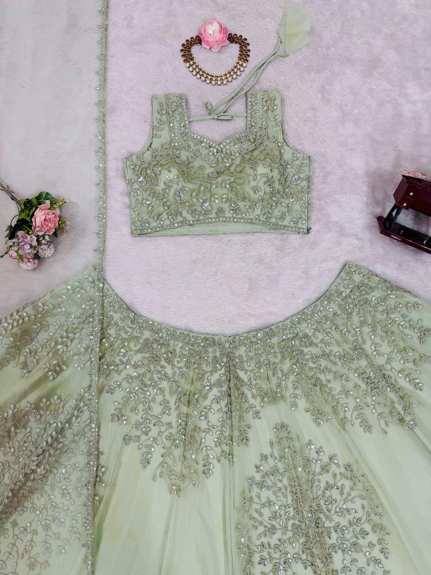 Heavy Butterfly Net Designer Lehenga Choli