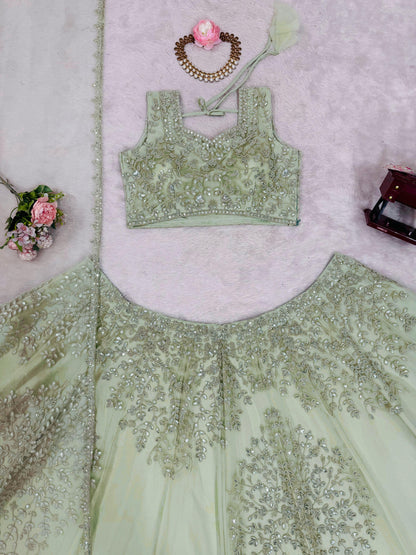 Heavy Butterfly Net Designer Lehenga Choli
