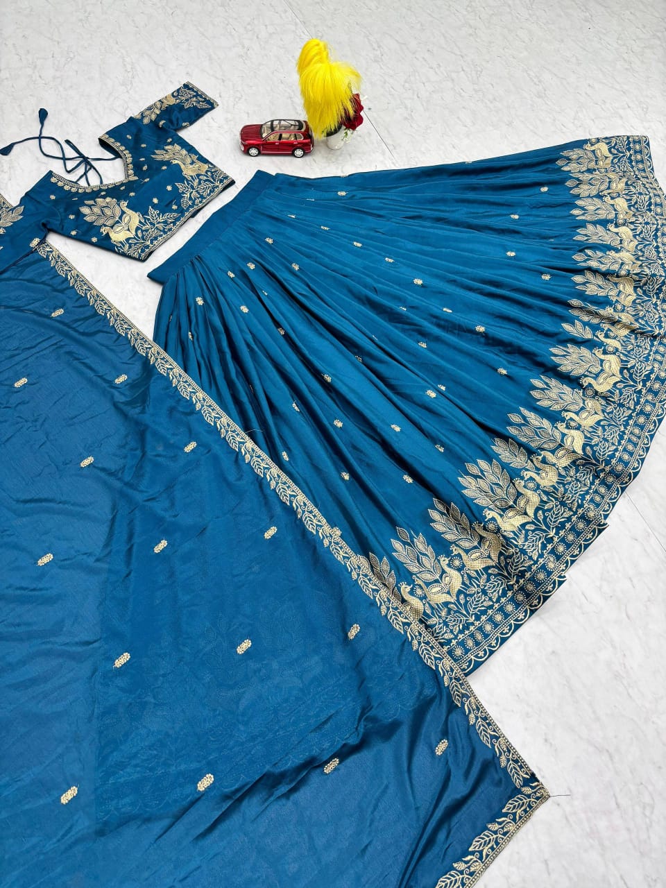 Chinon Embroidered Festival Lehenga Choli | Real Model Shoot | 2 Designs