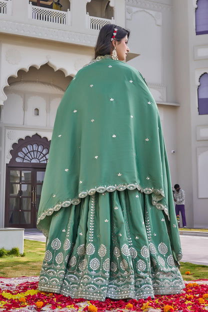 Festival Special Pure Crepe Silk Lehenga Choli With Heavy 7mm Embroidery Sequence Work
