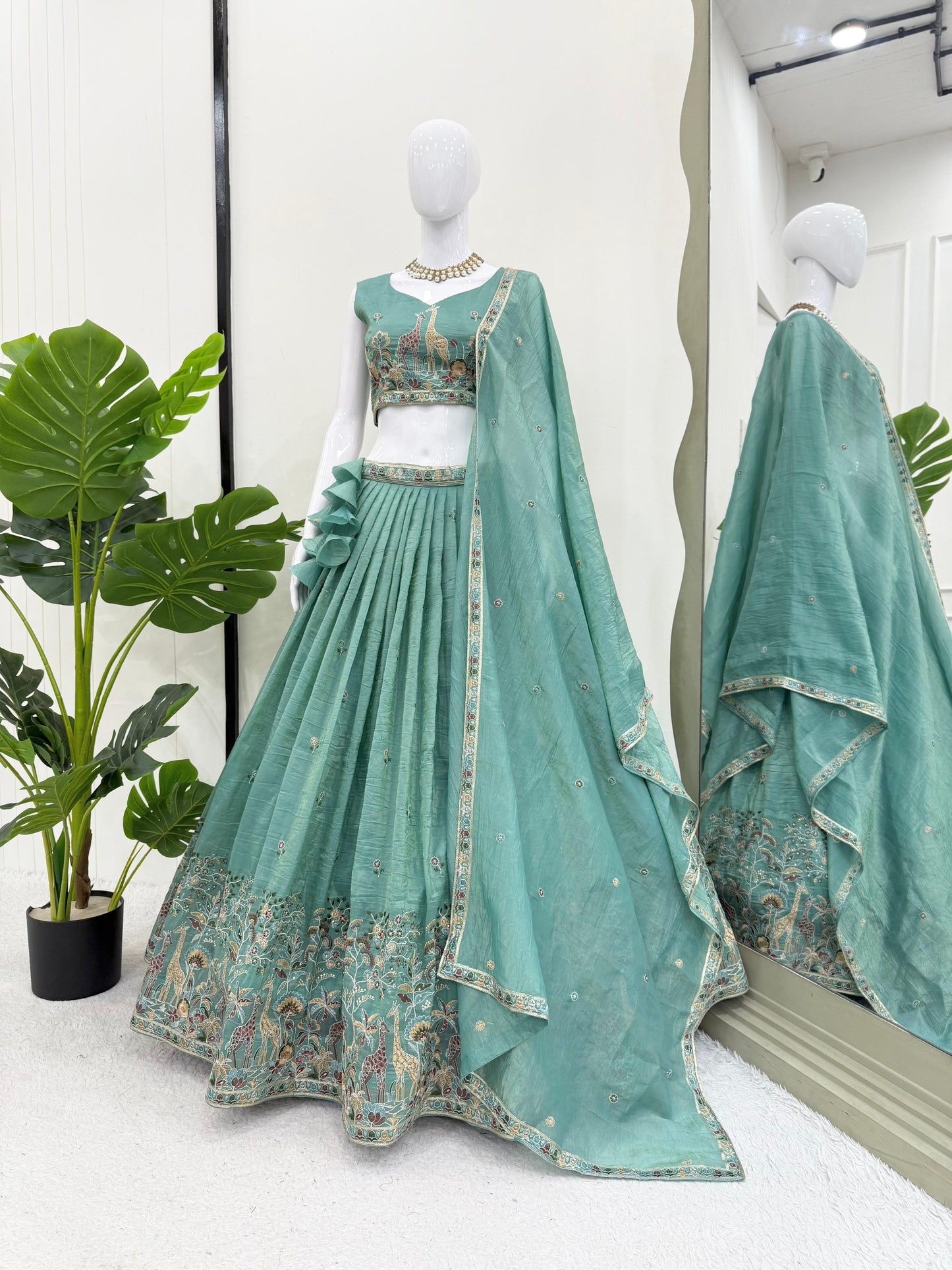Gold Crush Embroidered Lehenga Set
