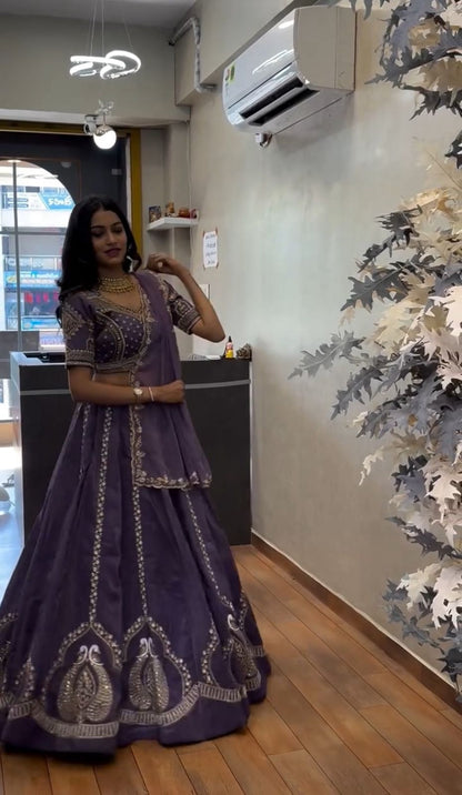Premium Chinon Silk Embroidered Lehenga Choli With Dupatta – Festival Wear