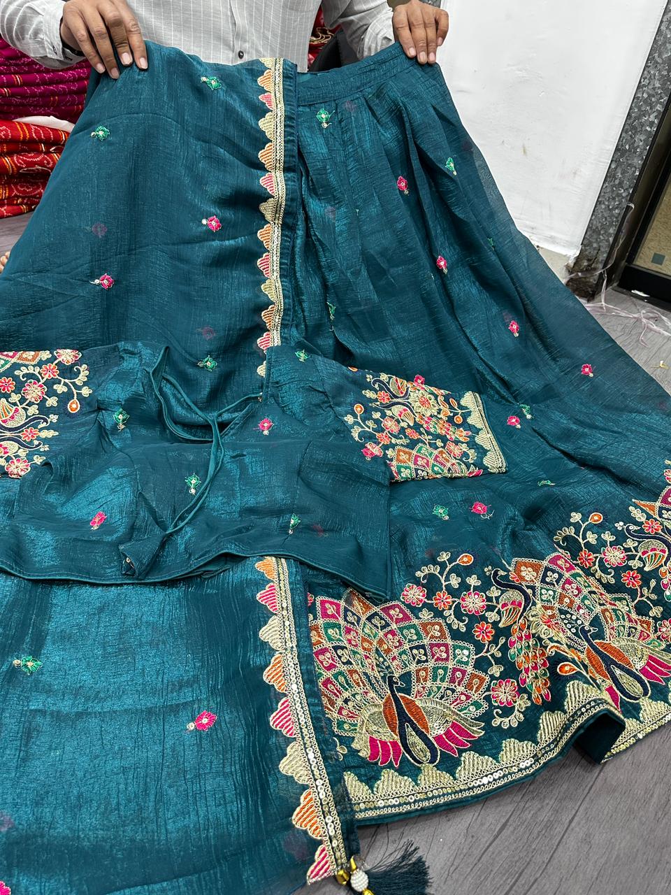 Festival Star Tissue Silk Lehenga Choli Set