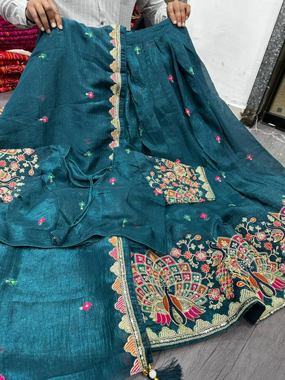 Festival Star Tissue Silk Lehenga Choli Set