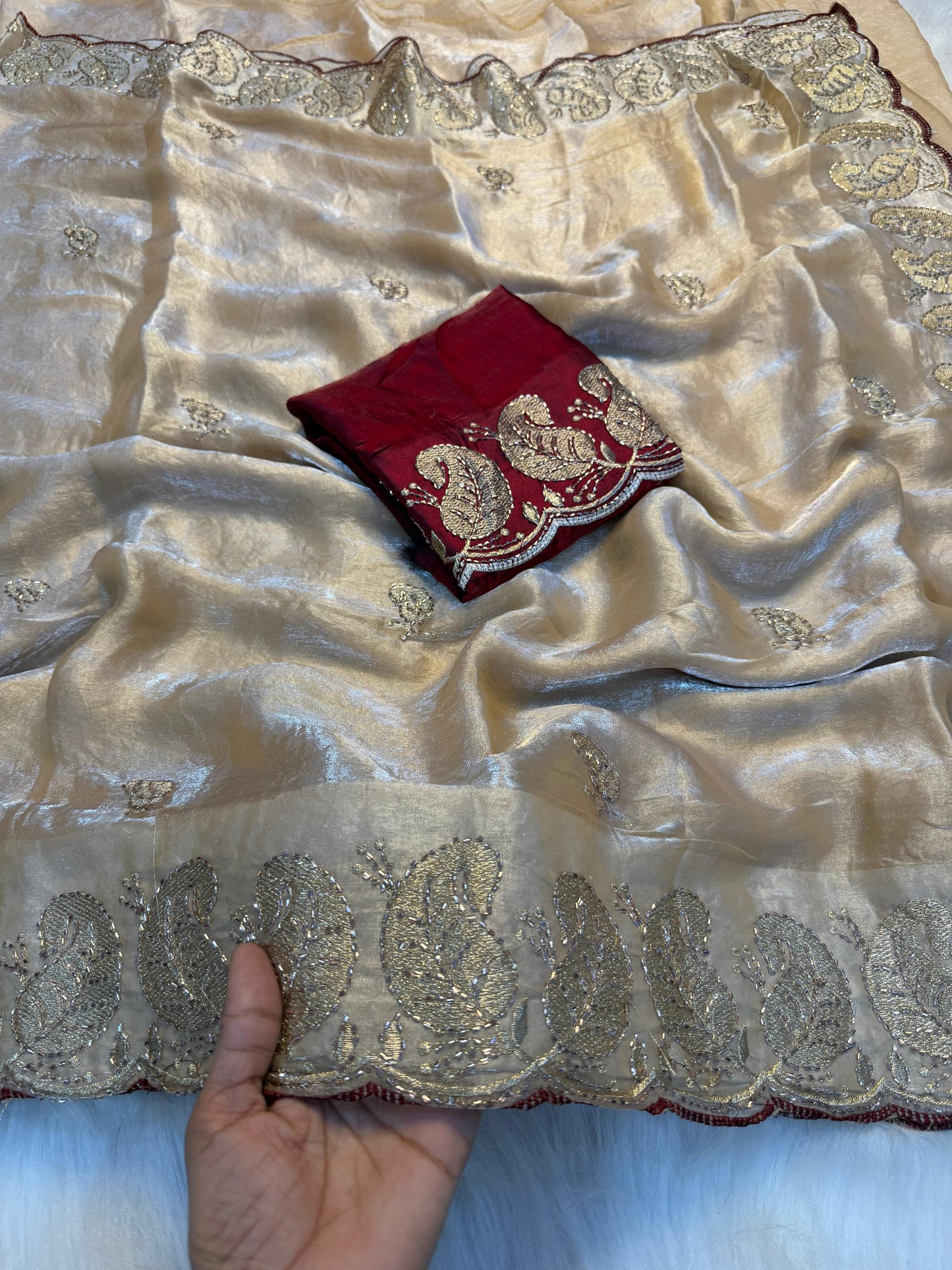 Soft Space Silk Saree With Zari & Sequins Work | Premium Designer Party Wear Saree