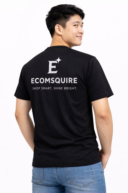 ECOMSQUIRE Premium Comfort Black T-Shirt (Back Print)