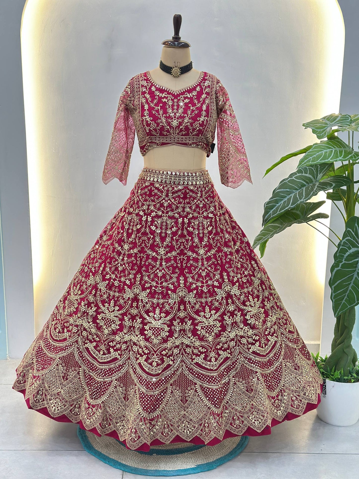 Premium Butterfly Net Designer Lehenga Choli with Heavy Embroidery (3 Colours)