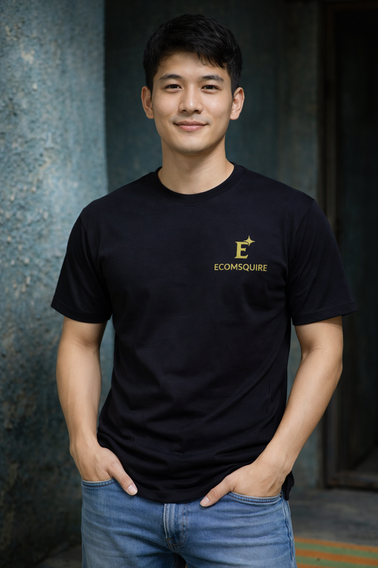 ECOMSQUIRE Premium Comfort Black T-Shirt